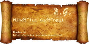 Mihályi Gyöngyi névjegykártya